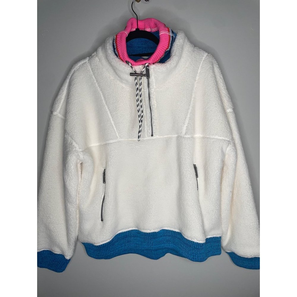 Free People FP Movement Over the Rainbow Fleece Pullover Sweatshirt Sz XL Teddy - Picture 6 of 10